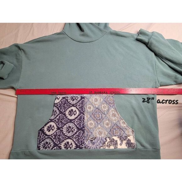 Reworked upcycled repurposed quilted hoodie plus size 1x 18-20 Women's ooak - Picture 4 of 6